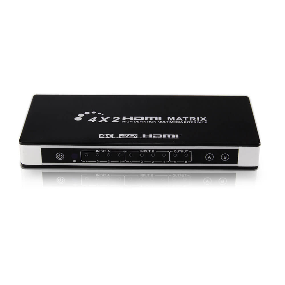 High Quality 4x2 Matrix Audio Video Matrix Switcher Support 4K 30Hz CEC ARC V1.4