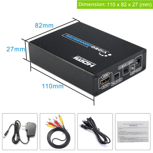 Audio Video Converter HDMI TO AV SV HDMI to compositeS-Video Converter (3)