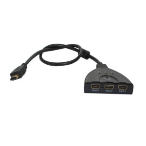 CE Certified 3 Ports Pigtail HDMI Switch with Shield Magnetic Ring HDMI1.4 4K@30Hz
